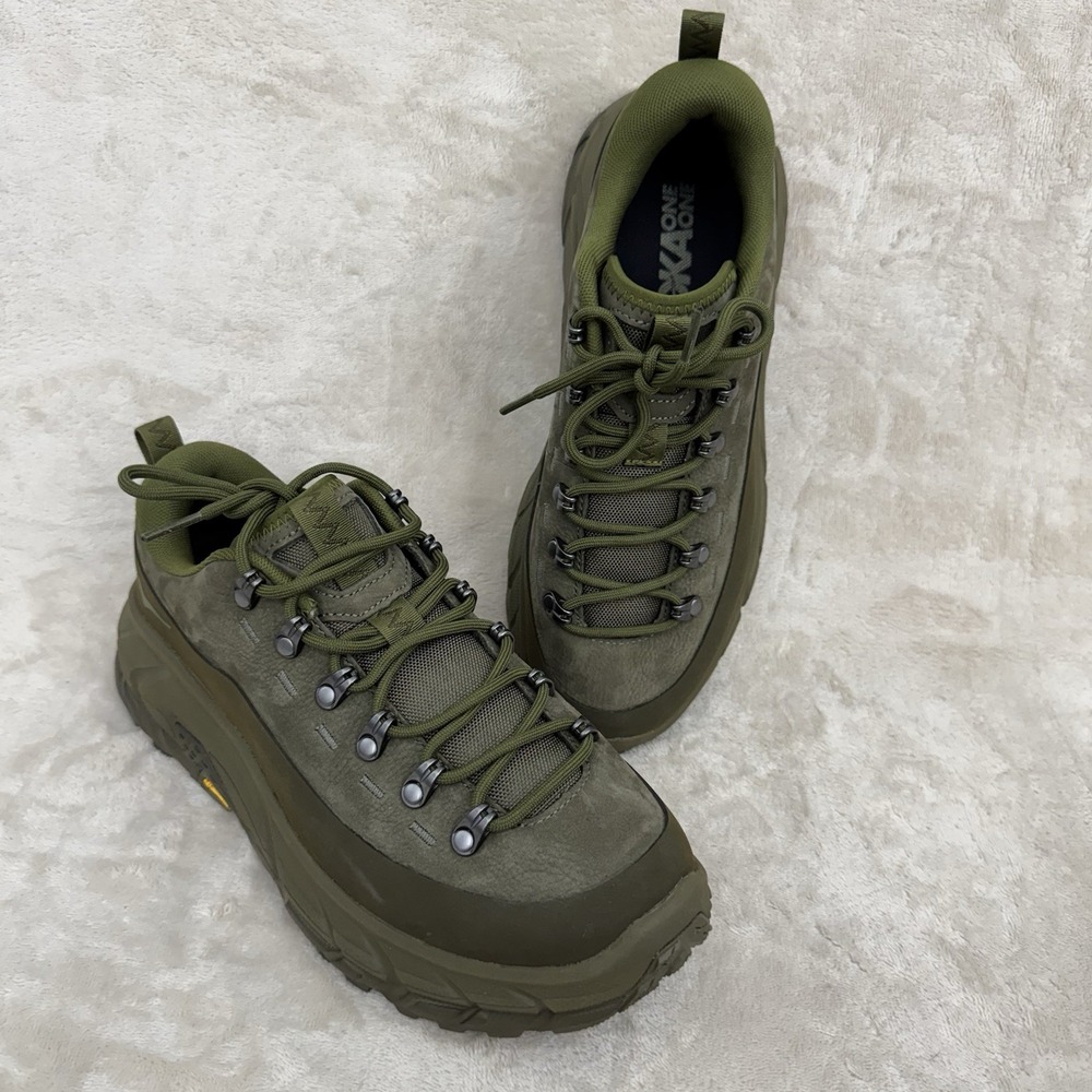HOKA Tor Summit Moss Spruce Green Vibram Hiking Shoes M/10 W/11 NWOB